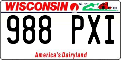 WI license plate 988PXI
