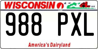 WI license plate 988PXL