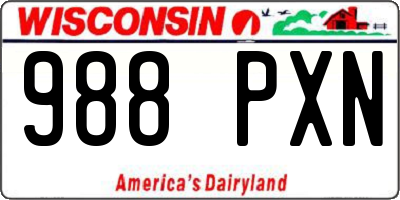 WI license plate 988PXN