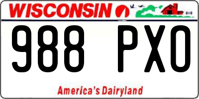 WI license plate 988PXO