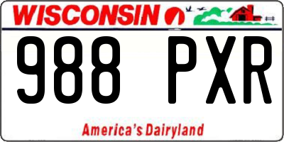 WI license plate 988PXR