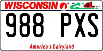 WI license plate 988PXS