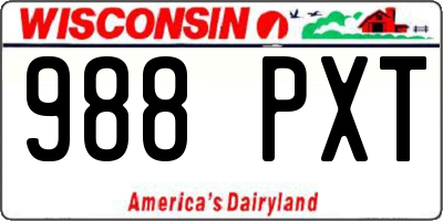 WI license plate 988PXT