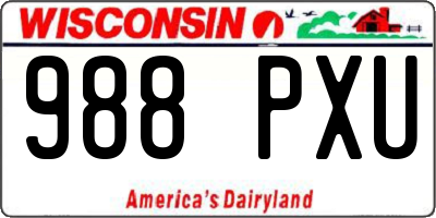 WI license plate 988PXU