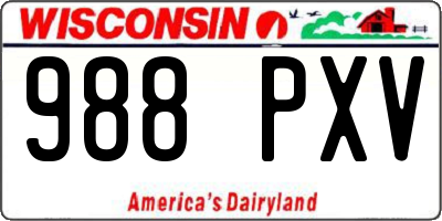WI license plate 988PXV