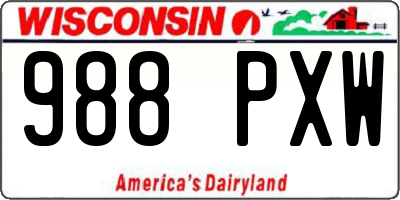 WI license plate 988PXW