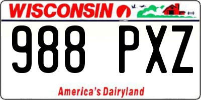 WI license plate 988PXZ