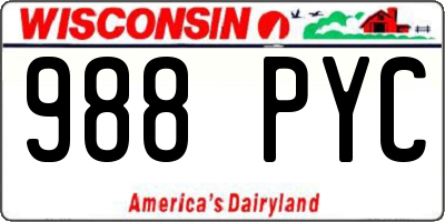 WI license plate 988PYC