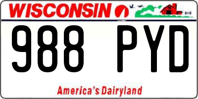 WI license plate 988PYD