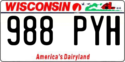 WI license plate 988PYH