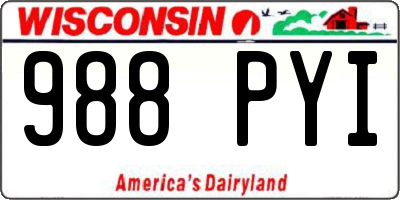 WI license plate 988PYI