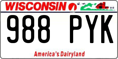 WI license plate 988PYK