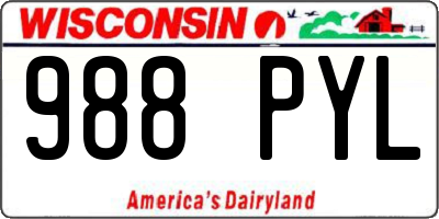 WI license plate 988PYL