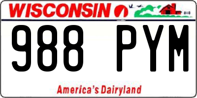 WI license plate 988PYM