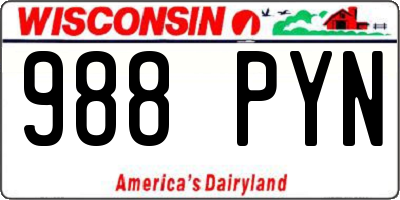 WI license plate 988PYN