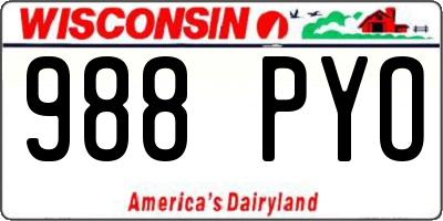 WI license plate 988PYO
