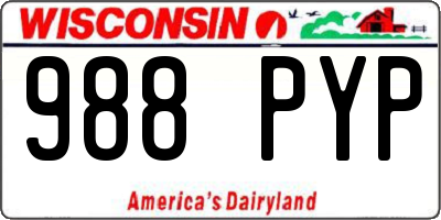 WI license plate 988PYP