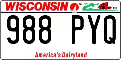 WI license plate 988PYQ