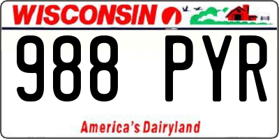 WI license plate 988PYR