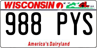 WI license plate 988PYS
