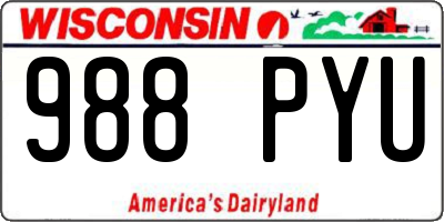 WI license plate 988PYU