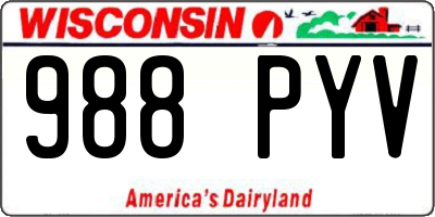 WI license plate 988PYV