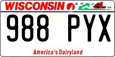 WI license plate 988PYX