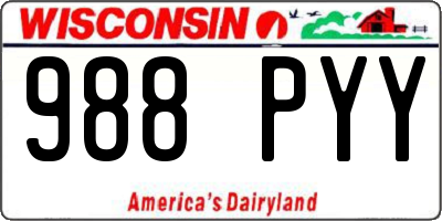 WI license plate 988PYY