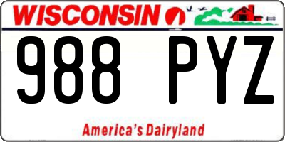 WI license plate 988PYZ