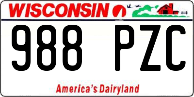 WI license plate 988PZC