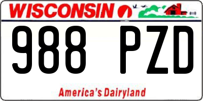 WI license plate 988PZD