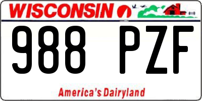 WI license plate 988PZF