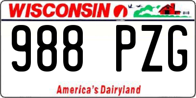WI license plate 988PZG