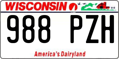 WI license plate 988PZH