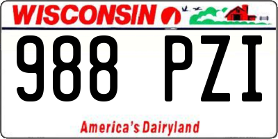 WI license plate 988PZI