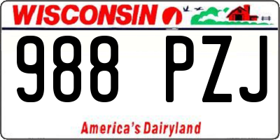 WI license plate 988PZJ