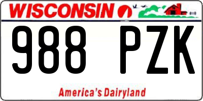 WI license plate 988PZK