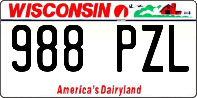WI license plate 988PZL