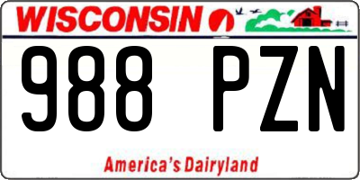 WI license plate 988PZN