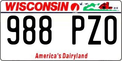 WI license plate 988PZO
