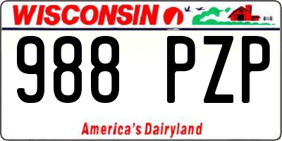 WI license plate 988PZP