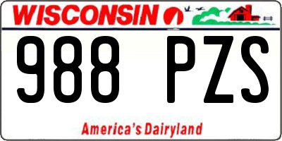 WI license plate 988PZS