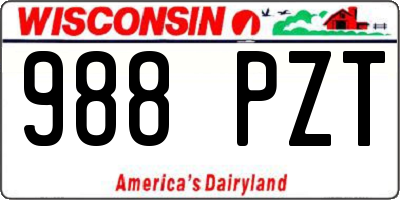 WI license plate 988PZT