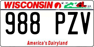WI license plate 988PZV