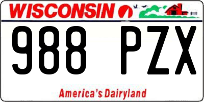 WI license plate 988PZX