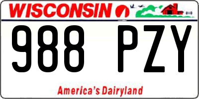 WI license plate 988PZY