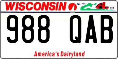WI license plate 988QAB