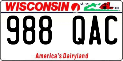WI license plate 988QAC