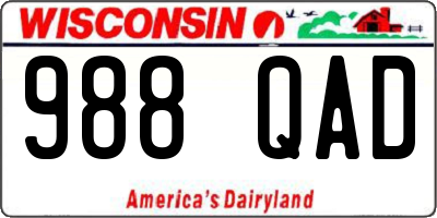 WI license plate 988QAD