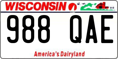 WI license plate 988QAE